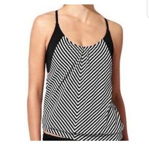Athleta Slash Stripe Blousy Tankini 36D/DD
